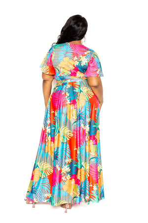 - Tropical floral maxi skirt & top set - Ships from The USA - womens skirt set at TFC&H Co.