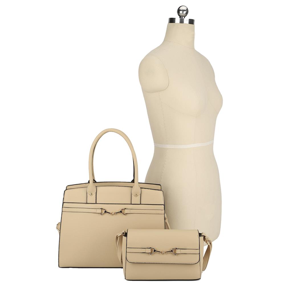 - 2in1 Matching Design Handle Satchel With Crossbody Bag - 5 colors - handbag at TFC&H Co.