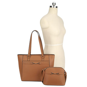 - 2in1 Smooth Matching Shoulder Tote Bag With Crossbody Set -5 colors - handbag at TFC&H Co.