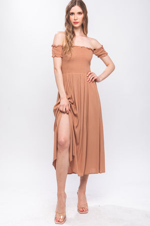 CLAY Flowy Off The Shoulder Dress - 6 colors - Ships from The USA - women's dress at TFC&H Co.