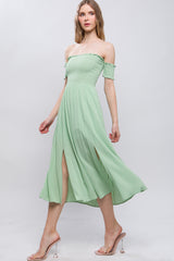 CELERY Flowy Off The Shoulder Dress - 6 colors - Ships from The USA - women's dress at TFC&H Co.