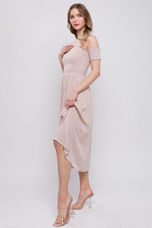 Flowy Off The Shoulder Dress - 6 colors - Ships from The USA - women's dress at TFC&H Co.