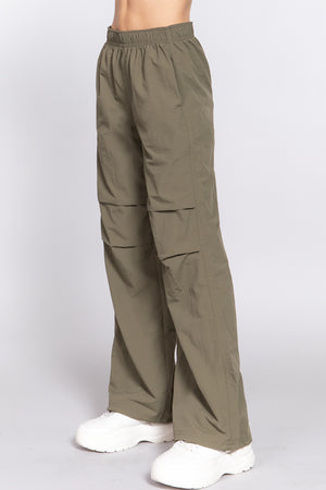 Olive - Waist Elastic Parachute Pants - 3 colors to choose from - womens pants at TFC&H Co.