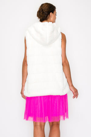 - Faux Fur Collared Vest - womens vest at TFC&H Co.