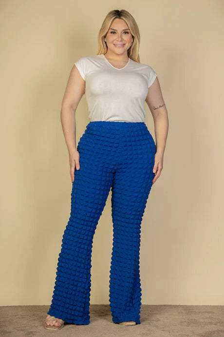 Royal Voluptuous (+) Plus Size Bubble Fabric Flare Pants - 3 colors - women's pants at TFC&H Co.