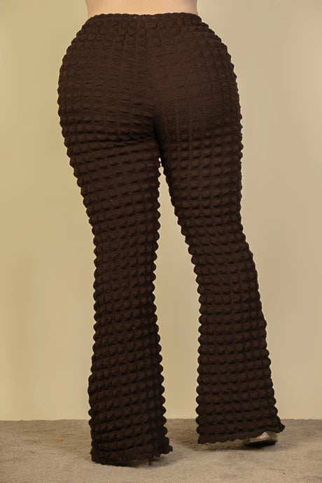Voluptuous (+) Plus Size Bubble Fabric Flare Pants - 3 colors - women's pants at TFC&H Co.