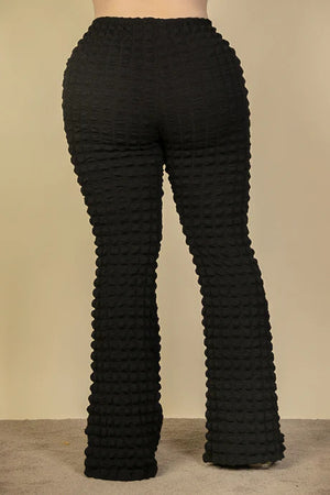 Voluptuous (+) Plus Size Bubble Fabric Flare Pants - 3 colors - women's pants at TFC&H Co.
