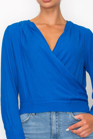 - Front Wrap Surplice Neck Top - 5 colors - womens shirt at TFC&H Co.