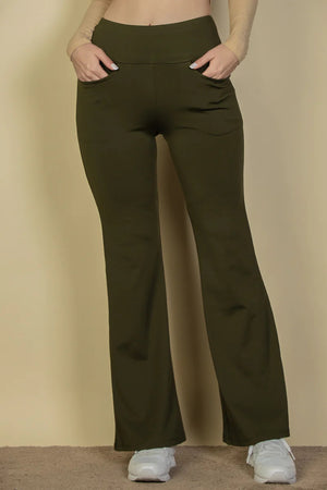 - High Waisted Front Pocket Flare Pants - 5 colors - womens pants at TFC&H Co.