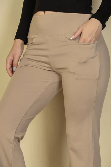 - High Waisted Front Pocket Flare Pants - 5 colors - womens pants at TFC&H Co.