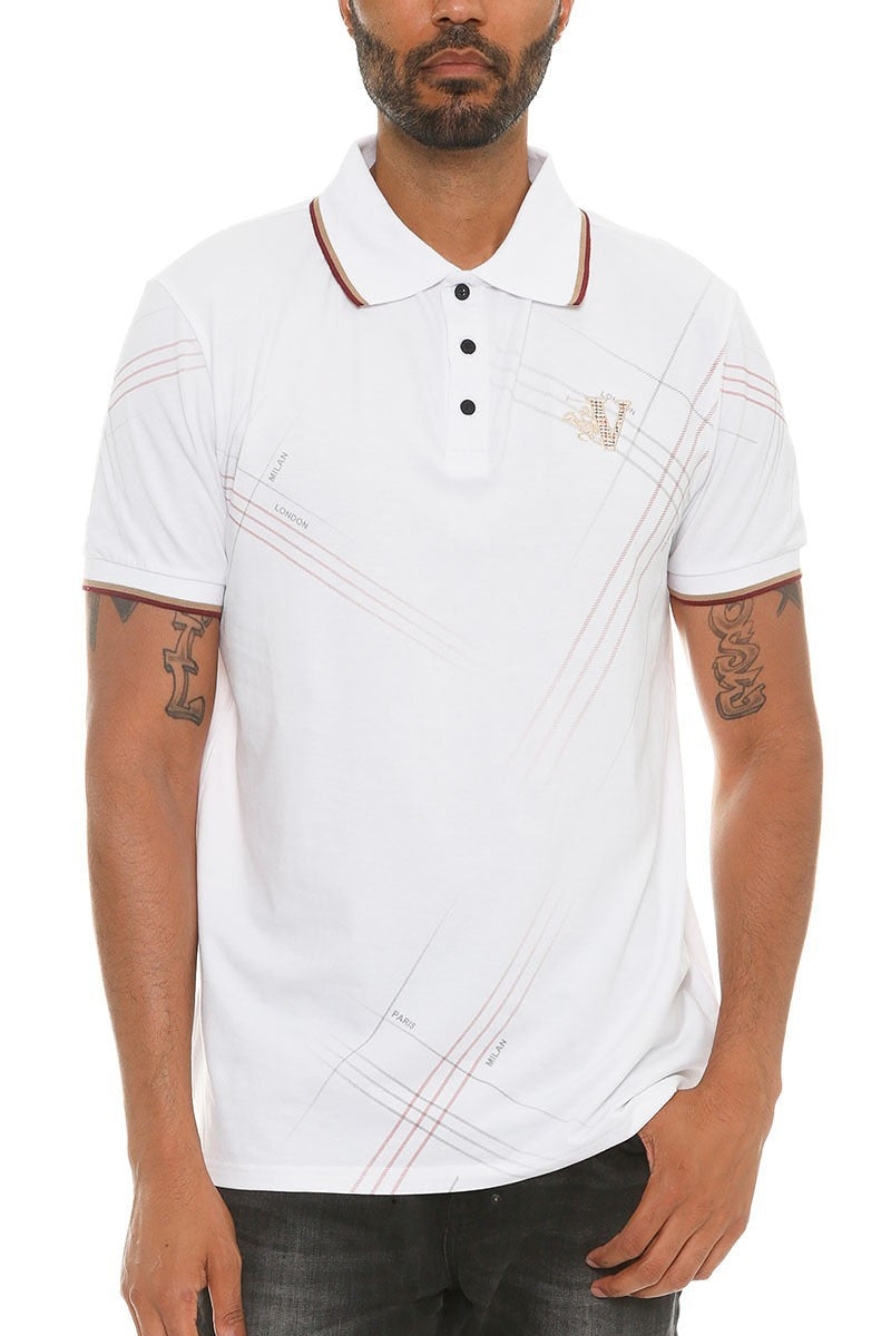 White - Version Couture Polo Button Down Men's Shirt - 4 colors - mens polo shirt at TFC&H Co.
