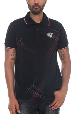 Black - Version Couture Polo Button Down Men's Shirt - 4 colors - mens polo shirt at TFC&H Co.