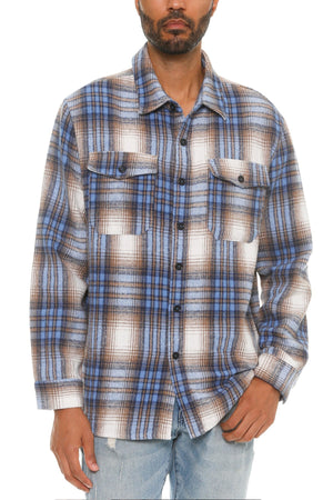 Men's Checkered Soft Flannel Shacket - 8 colors - men's button-up shirt at TFC&H Co.