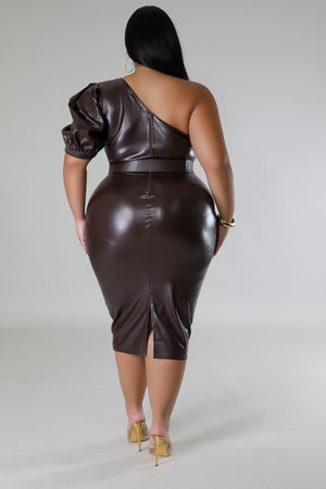 - Voluptuous (+) Faux Leather Semi-stretch Dress - 2 colors - womens dress at TFC&H Co.