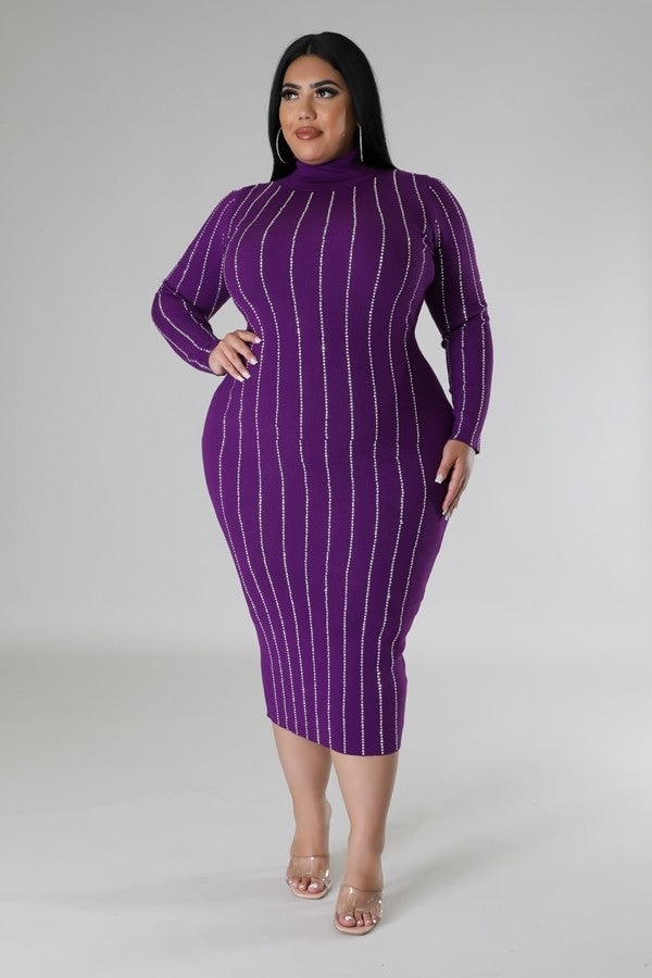 Voluptuous (+) Plus Size Turtle Neck Stretch Dress - 3 colors - women's dress at TFC&H Co.