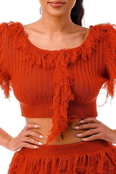 Lets Dance Fringe Outfit Set - 4 colors - women's crop top & pants at TFC&H Co.