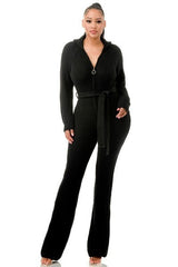 Black Monroe Hooded Jumpsuit - 6 colors - women's jumpsuit at TFC&H Co.