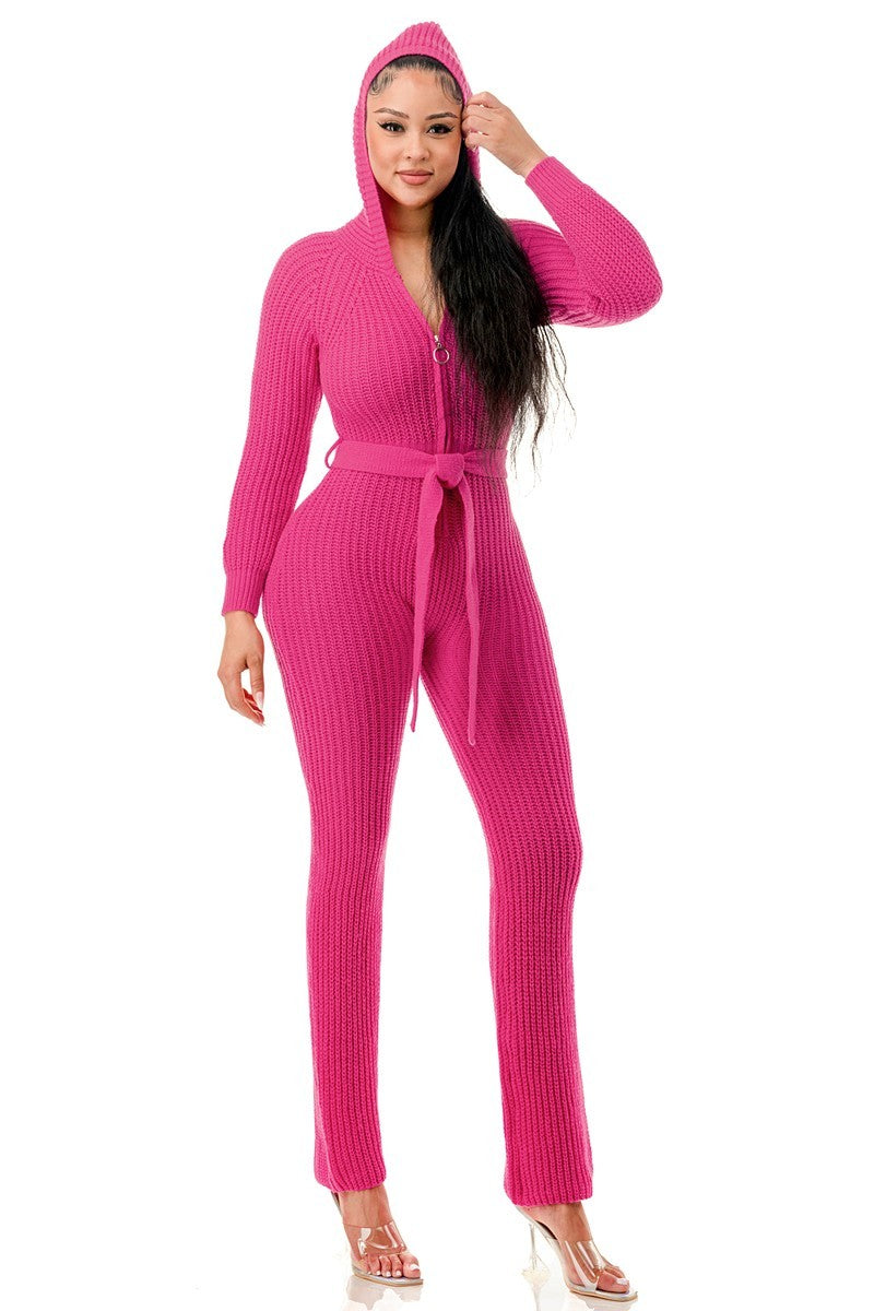 Pink Monroe Hooded Jumpsuit - 6 colors - women's jumpsuit at TFC&H Co.
