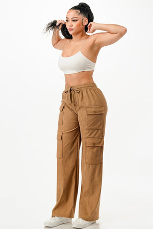 Khaki S Solid Corduroy Cargo Pants - 5 colors - women's pants at TFC&H Co.