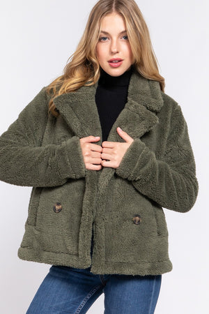 Olive M - Faux Fur Sherpa Jacket - womens jacket at TFC&H Co.