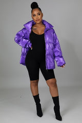 Purple S/M Non-stretch Bomber Jacket - 2 colors - women's jacket at TFC&H Co.