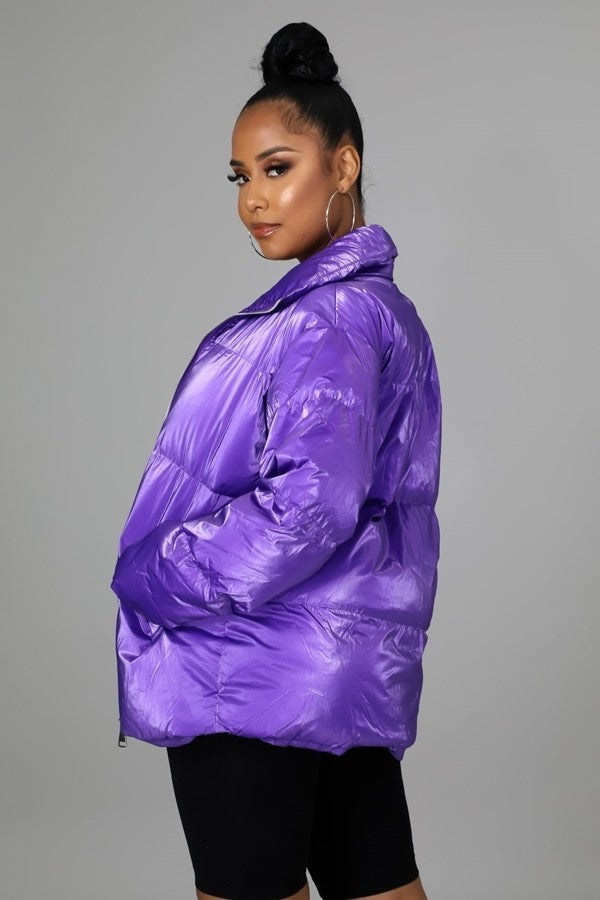 Purple M/L Non-stretch Bomber Jacket - 2 colors - women's jacket at TFC&H Co.
