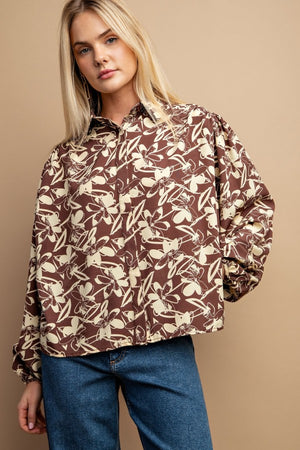 - Floral Print Button Down Blouse - 3 colors - womens blouse at TFC&H Co.