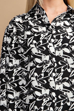 - Floral Print Button Down Blouse - 3 colors - womens blouse at TFC&H Co.