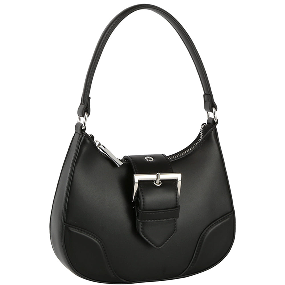 Black Fashion Buckle Curve Handle Shoulder Bag - 3 colors - handbag at TFC&H Co.