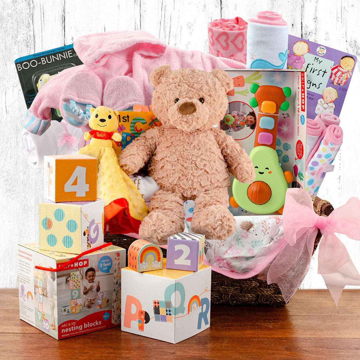 Grand Welcome: Baby Girl Gift Basket - Gift basket at TFC&H Co.