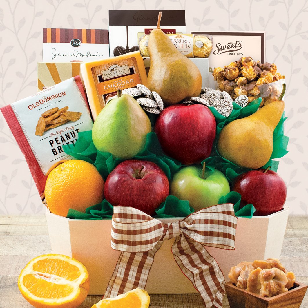 Orchard's Abundance: Fruit & Snacks Gift Basket - Gift basket at TFC&H Co.
