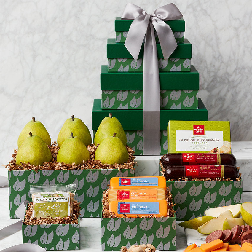 - Fancy & Fresh: Gourmet Fruit & Snacks Tower - Gift basket at TFC&H Co.