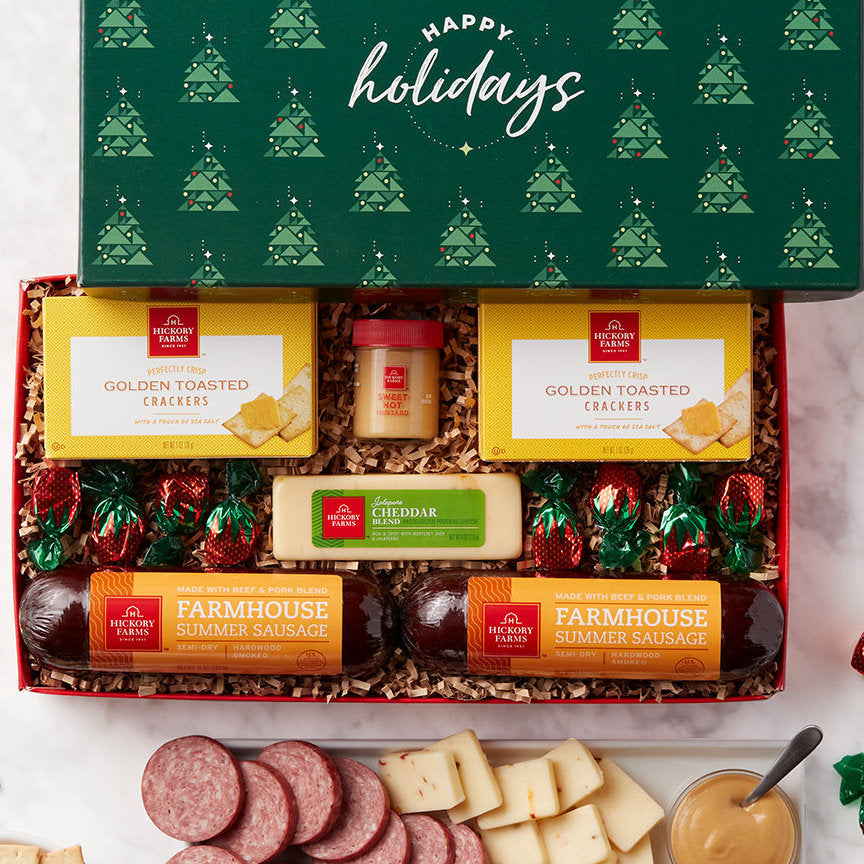 - Yuletide Delights: Meat & Cheese Holiday Box - Gift basket at TFC&H Co.