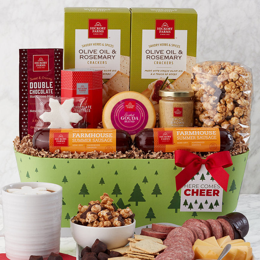 - Here Comes Cheer: Holiday Sweet & Savory Basket - Gift basket at TFC&H Co.