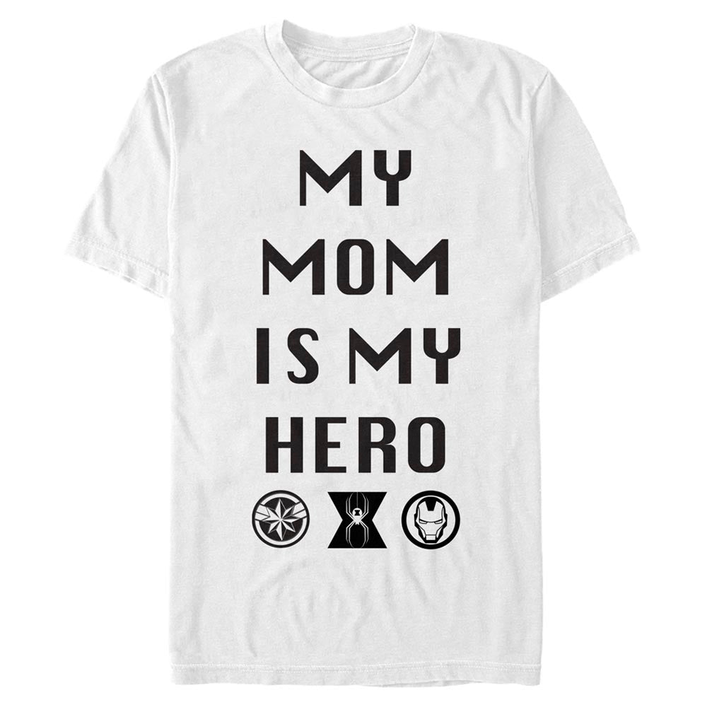 WHITE Men's Marvel MOM IS MY HERO T-Shirt - Ships from The USA - men's t-shirt at TFC&H Co.