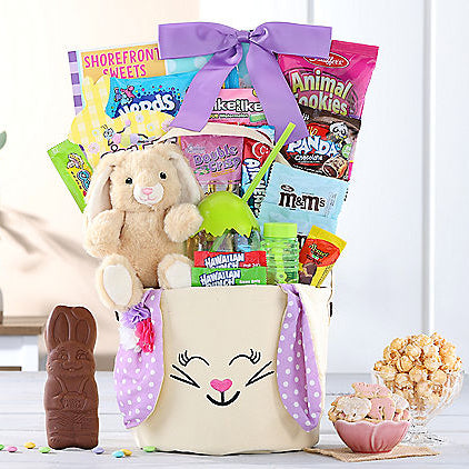 Default Title - Easter Surprise: Bunny Gift Tote Easter Basket - Gift Basket at TFC&H Co.