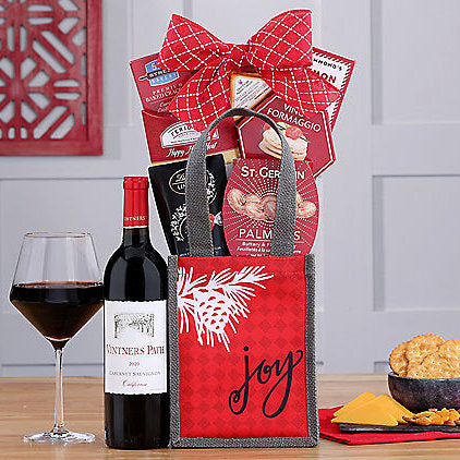 7 19 14 - Vintners Path Cabernet: Holiday Wine Gift Tote - Christmas|Red Wine|Christmas Wine Baskets at TFC&H Co.