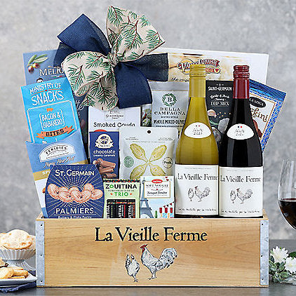 3 9 16 - La Vielle Ferme Red & White Duet: Wine Gift Basket - Red Wine|White Wine at TFC&H Co.
