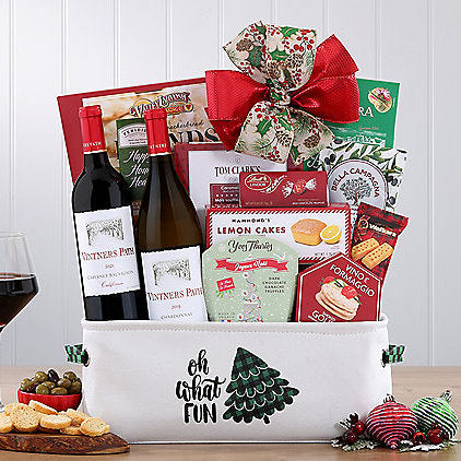 - Oh What Fun: Holiday Wine Gift Basket - Gift basket at TFC&H Co.