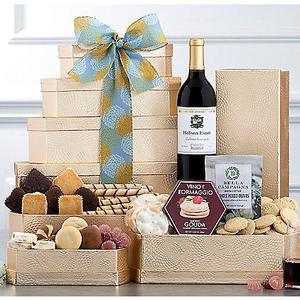 - Hobson Cabernet: Wine Gift Tower - Gift basket at TFC&H Co.