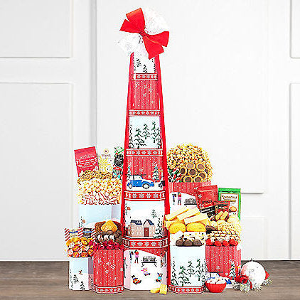 - Winter Cheer: Christmas Holiday Gift Tower - Gift basket at TFC&H Co.