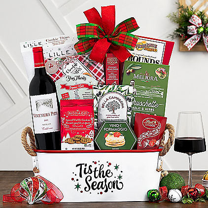 - Vintners Path Merlot: Holiday Wine Basket - Gift basket at TFC&H Co.