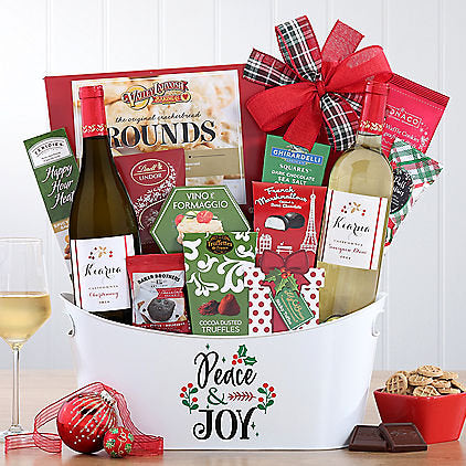 - Holiday White Duet: Wine Gift Basket - Gift basket at TFC&H Co.