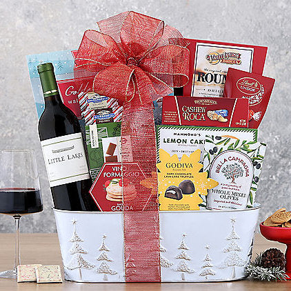 5 11 13 Little Lakes Merlot: Holiday Wine Gift Basket - Gift basket at TFC&H Co.