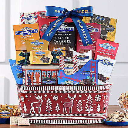 Ghirardelli Winter Celebration: Chocolate Gift Basket - Gift basket at TFC&H Co.