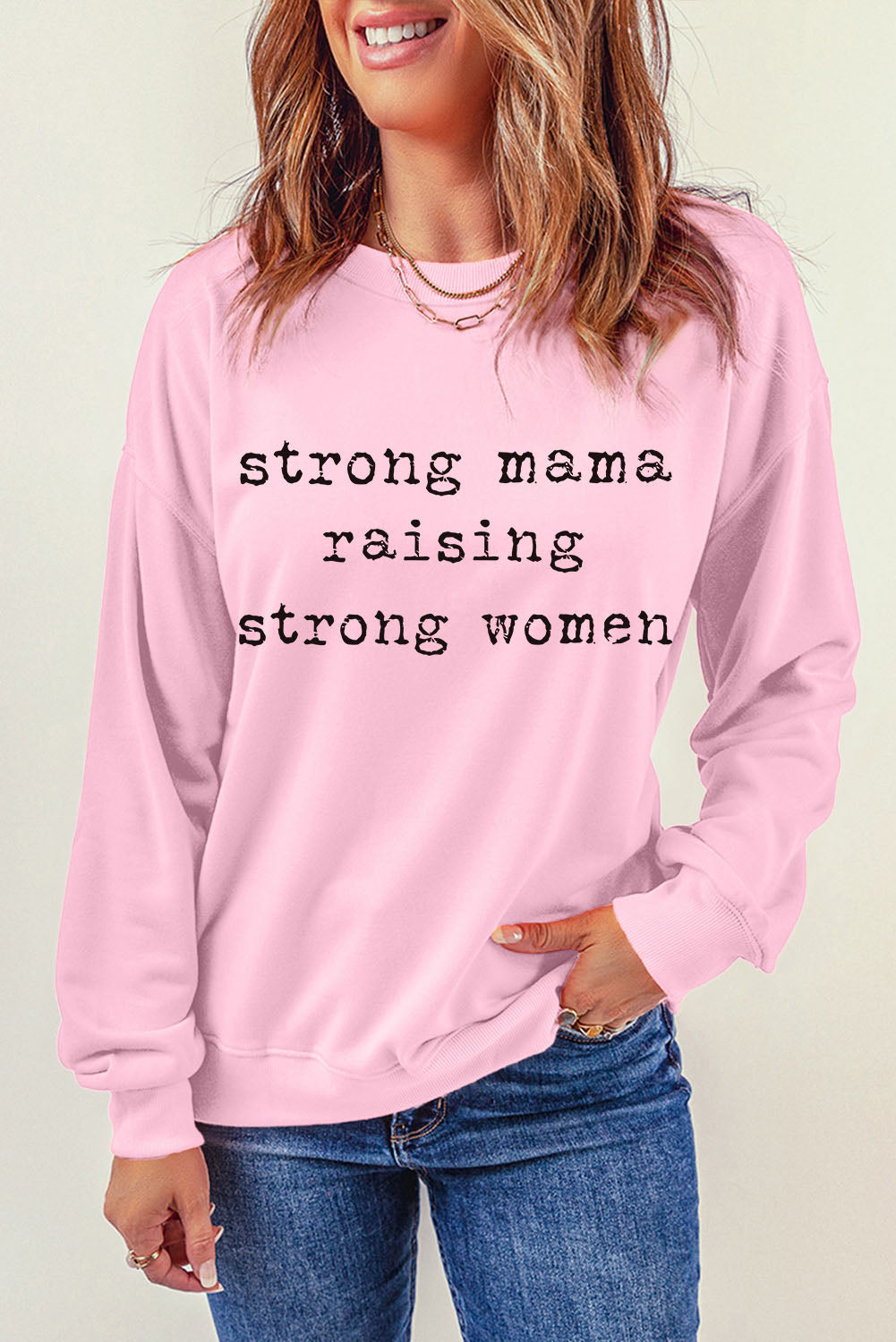 STRONG MAMA RAISING STRONG WOMEN Graphic Sweatshirt - women's sweatshirt at TFC&H Co.