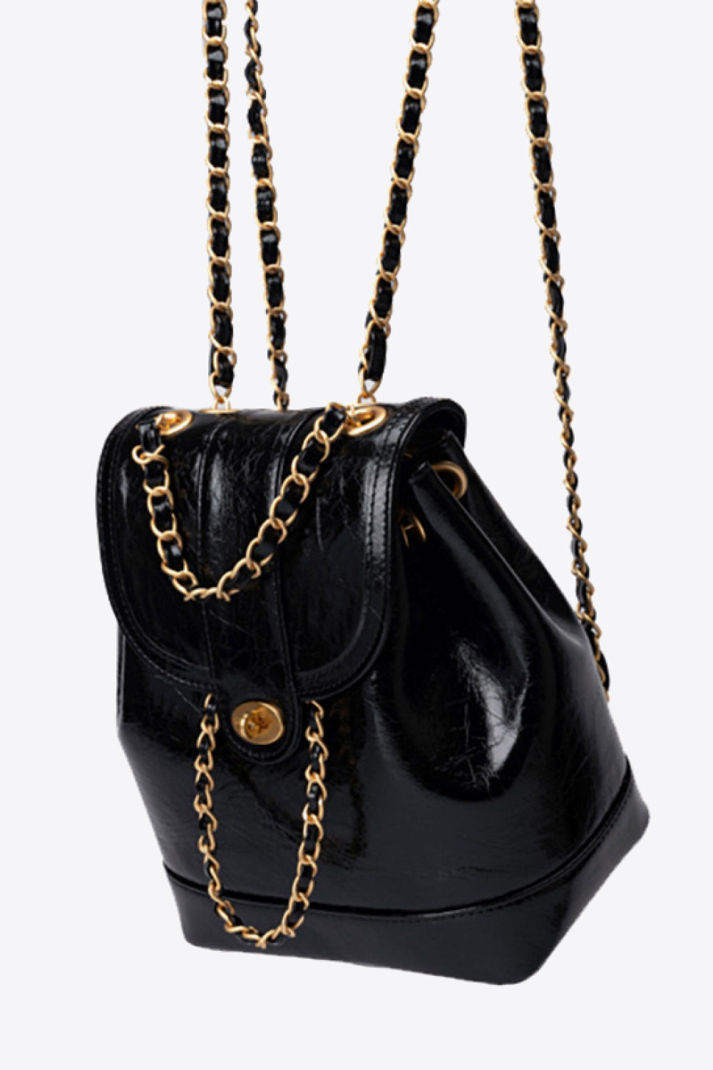 BLACK ONE SIZE Chain Link PU Leather Backpack - 3 colors - backpack at TFC&H Co.