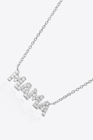 - MAMA Zircon 925 Sterling Silver Necklace - necklace at TFC&H Co.