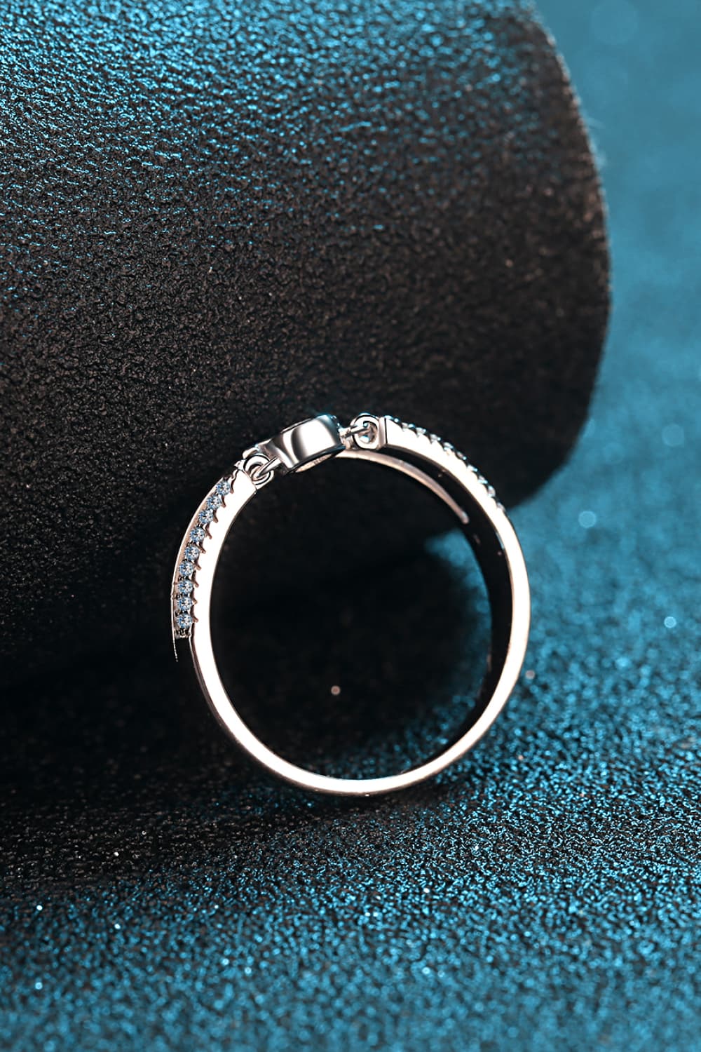 - Moissanite Cutout Rhodium-Plated Ring - ring at TFC&H Co.