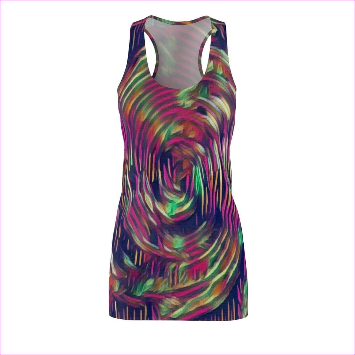 Abstract Swirl Cut & Sew Womens Racerback Dress Voluptuous (+) Size- Ships from The US - women's racerback dress at TFC&H Co.